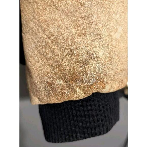 Vintage Boogie's Diner Las Vegas Bomber Varsity Jacket Wool Leather Black Large - Picture 14 of 16